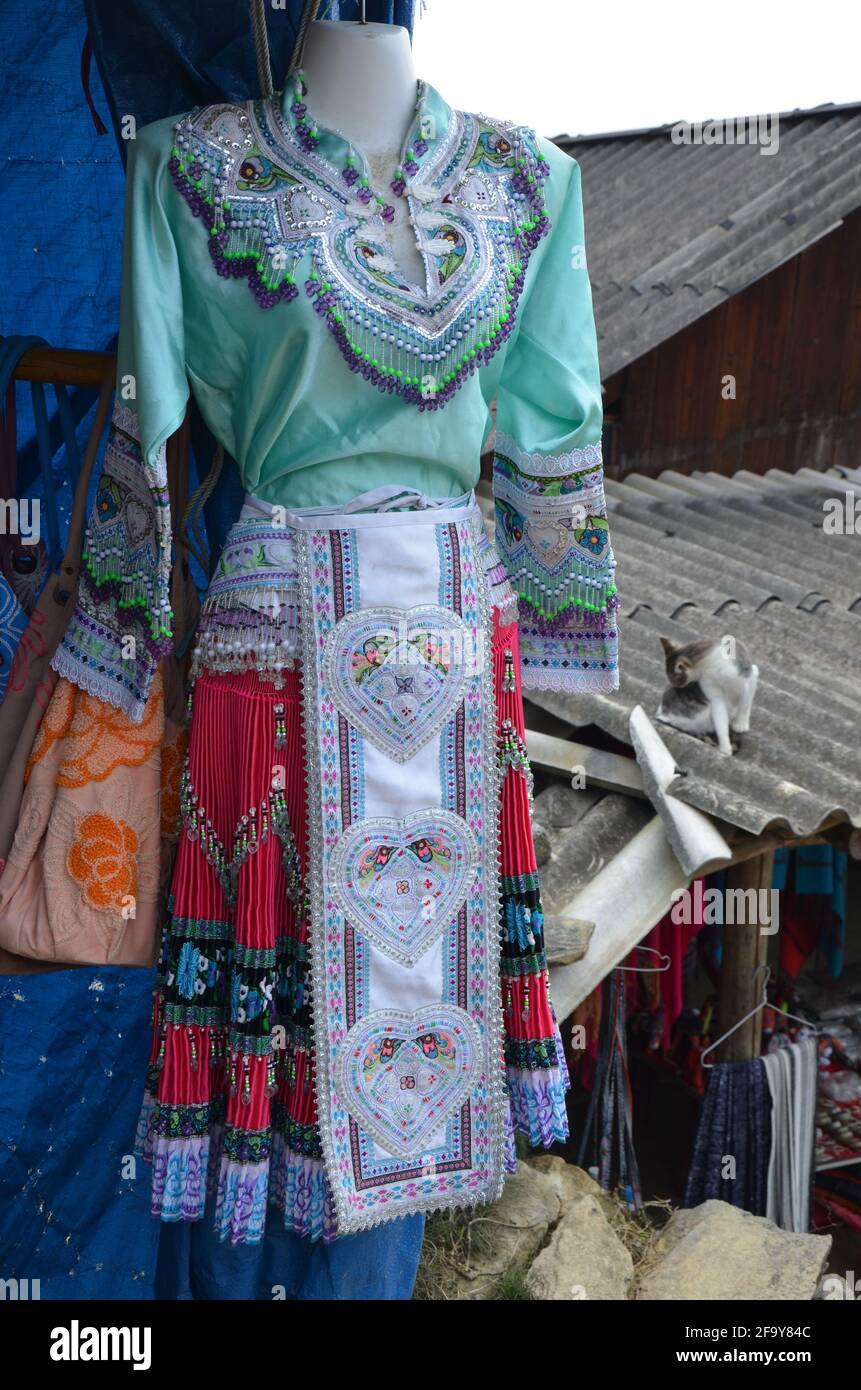 Beautiful handmade clothes typical of Vietnam Stock Photo Alamy
