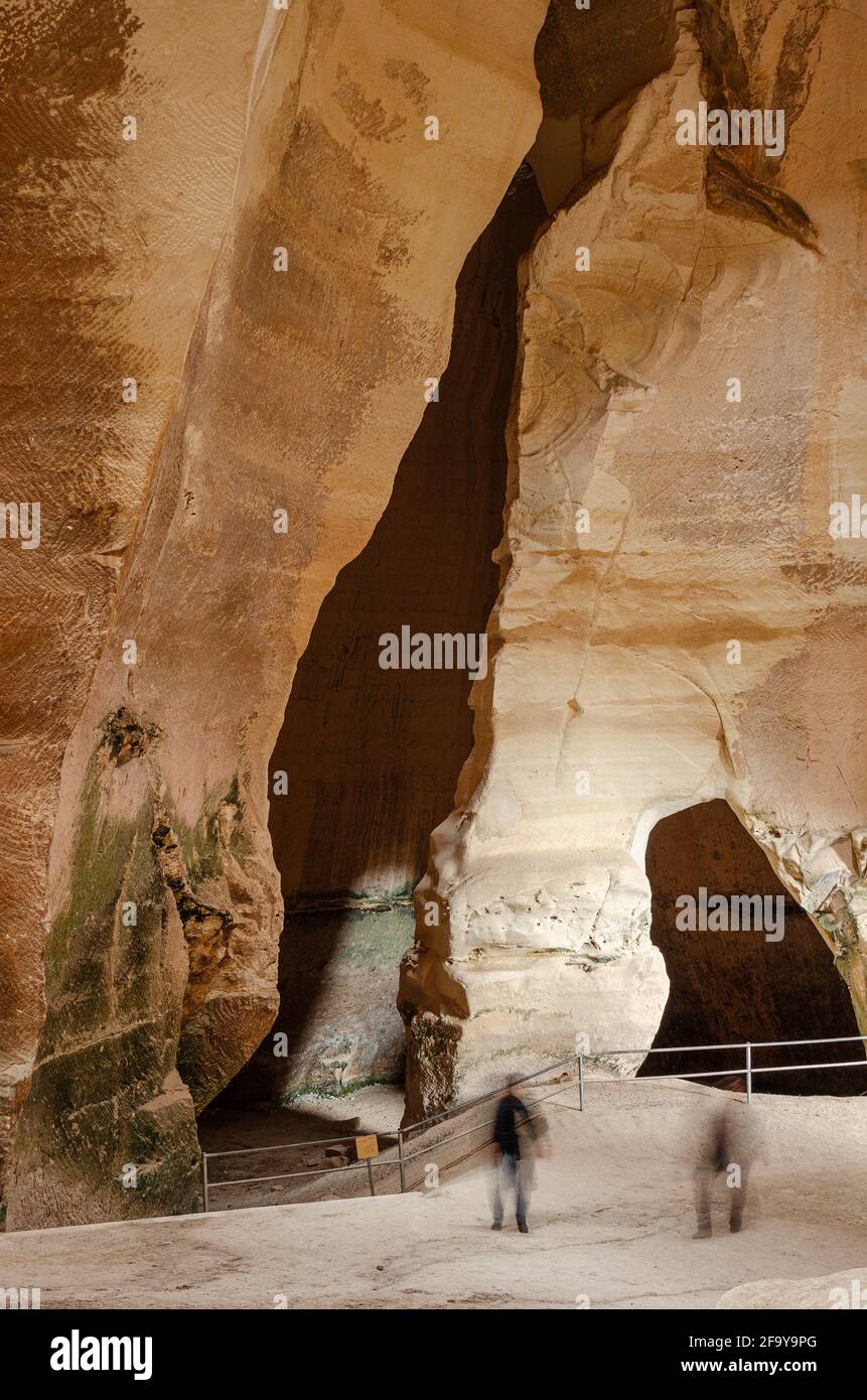 Bell Caves interior at Bet Guvrin, Israel. Stock Photo