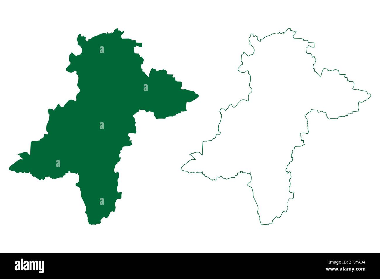 Davanagere district (Karnataka State, Republic of India, Bangalore Division) map vector illustration, scribble sketch Davanagere map Stock Vector