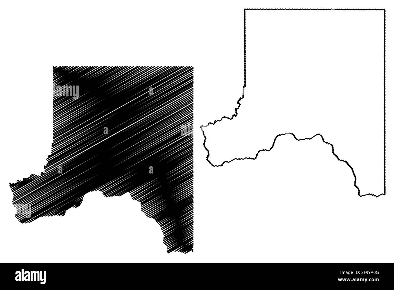 Whitman County, State of Washington (U.S. county, United States of America, USA, U.S., US) map vector illustration, scribble sketch Whitman map Stock Vector