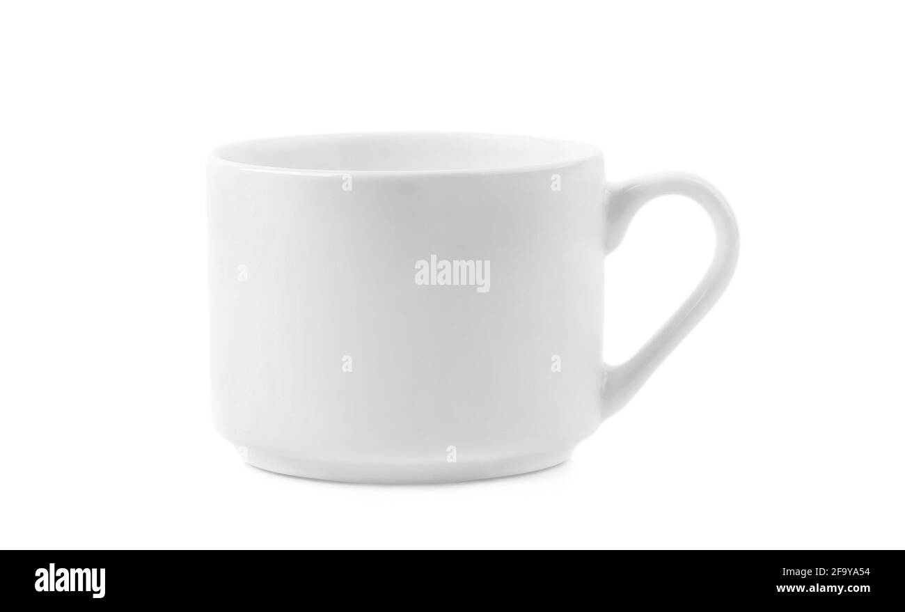 White empty cup isolated on a white background Stock Photo Alamy