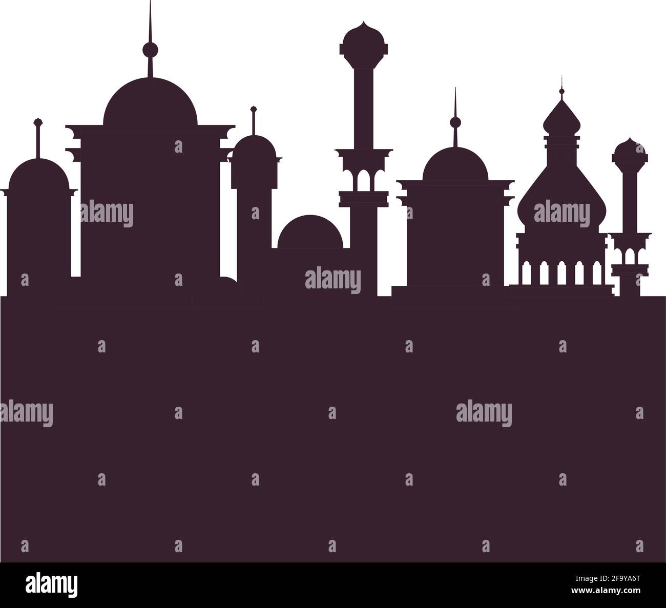 silhouette muslim mosques and temples Stock Vector