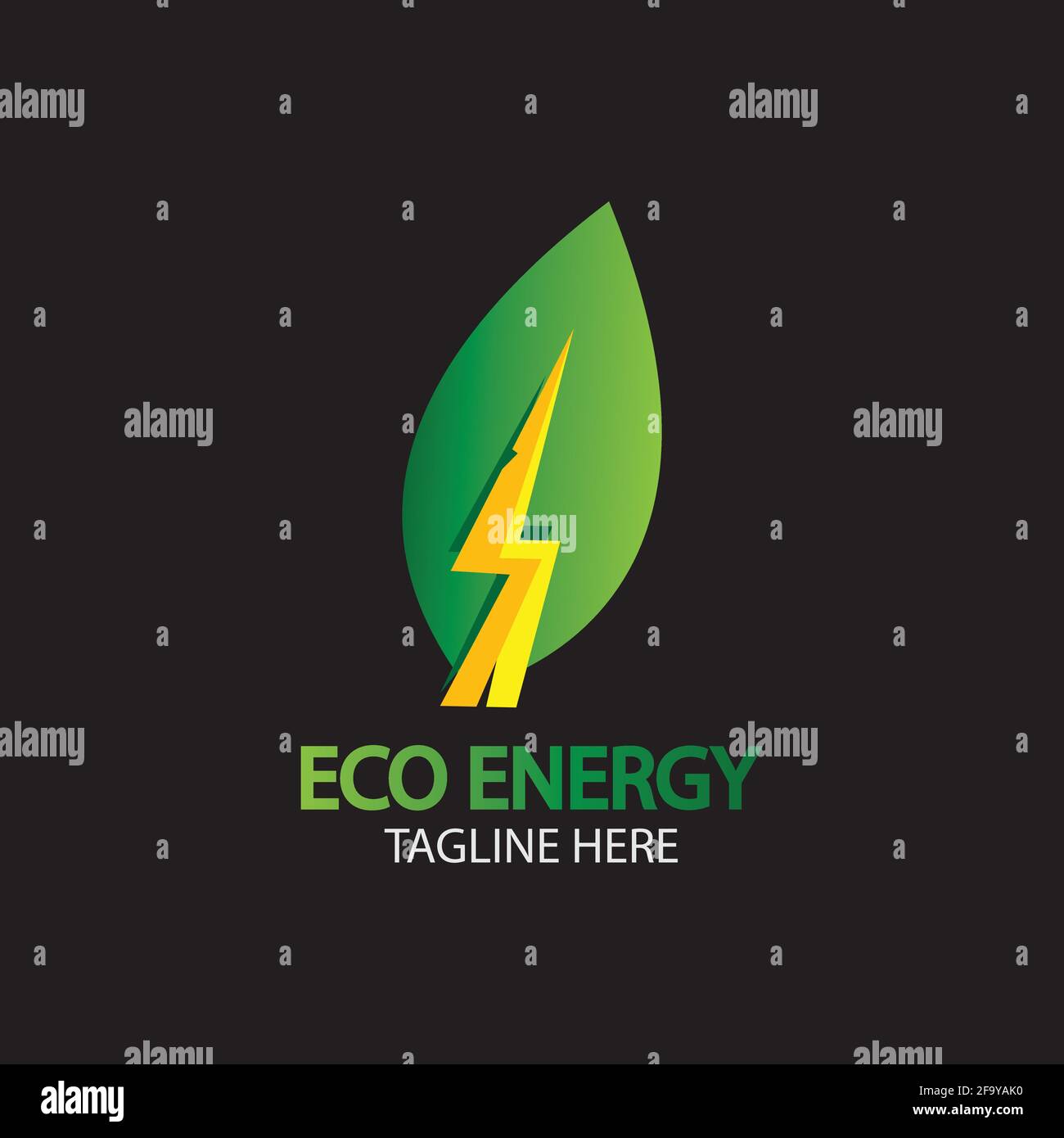 Eco Energy Vector Logo with leaf Green color with flash or thunder graphic. Nature and electricity renewable. This logo is suitable for techno Stock Vector Image & Art - Alamy