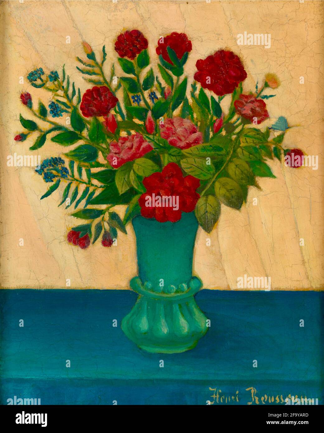 Henri Roussea Roses Henri Rousseau artwork entitled Flowers in a Vase Stock Photo - Alamy