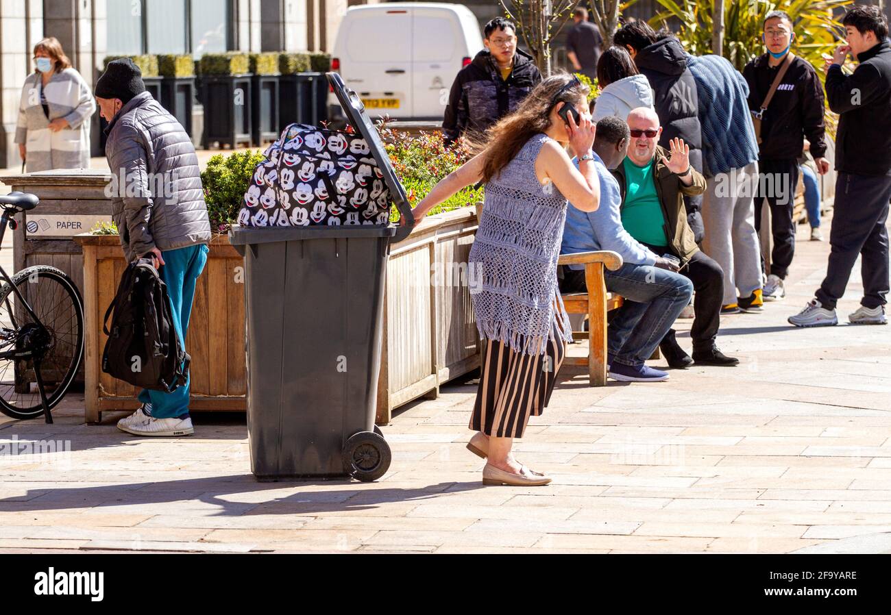 Woman wheelie bin hi-res stock photography and images - Alamy