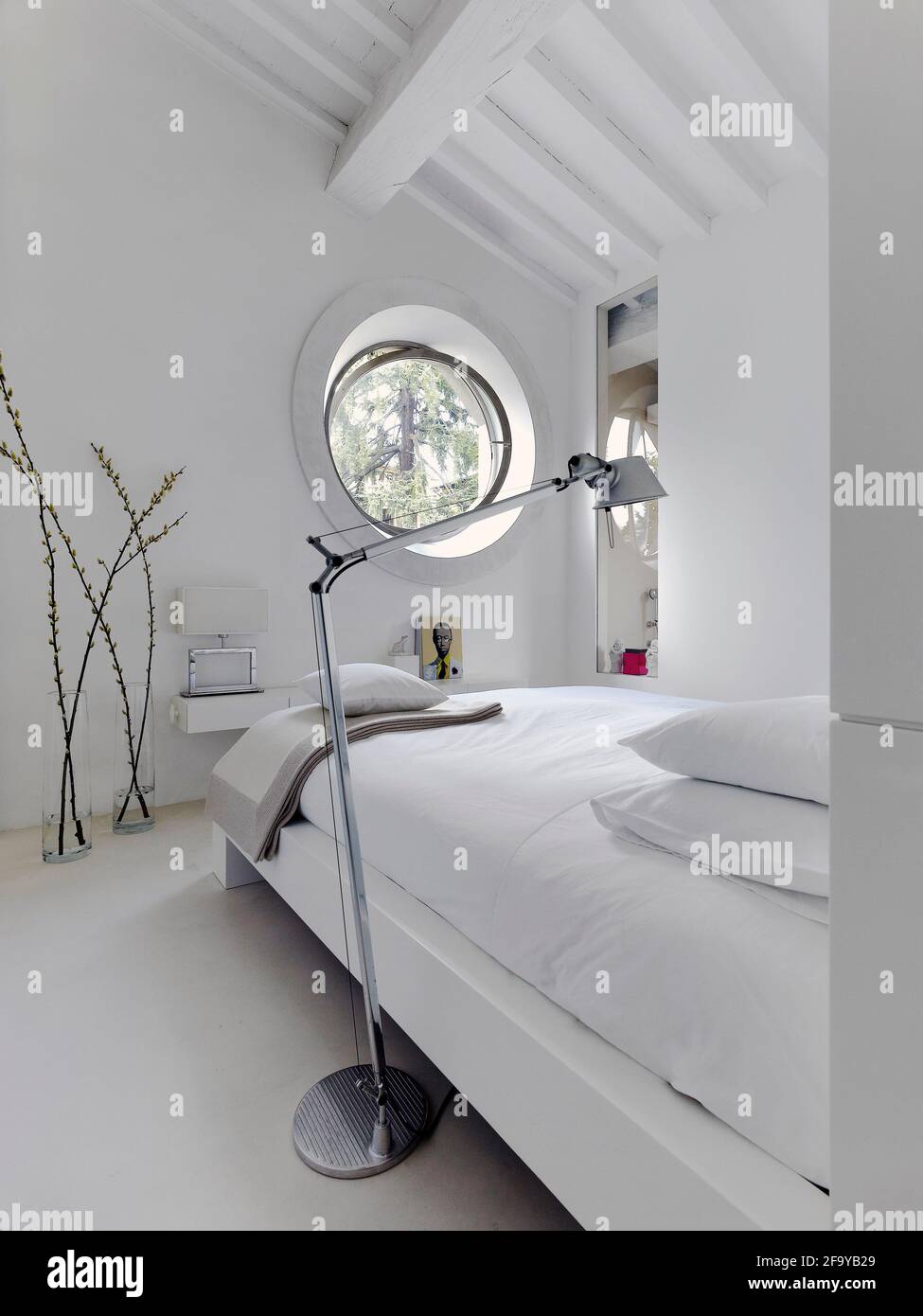 Elegant bedroom in a italian house, Milan, Italy Stock Photo - Alamy