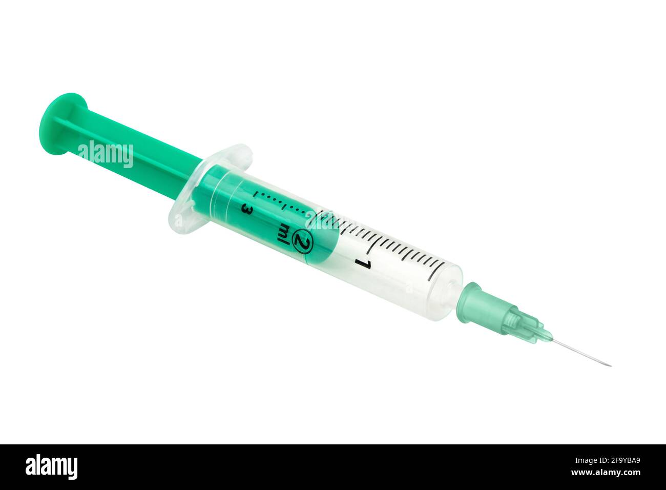 Injection against white background close up Stock Photo