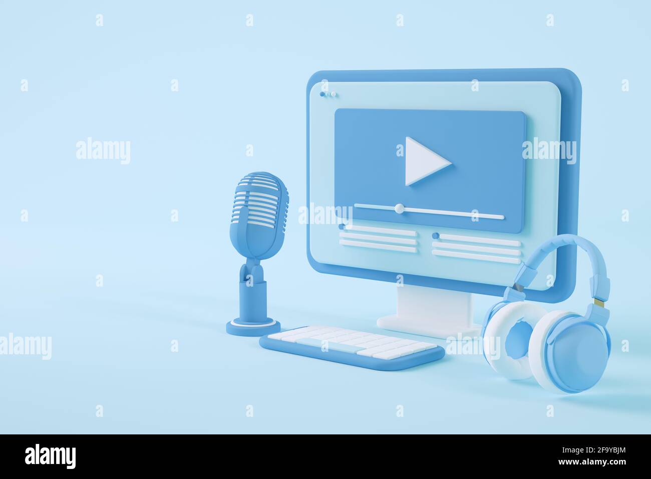 Minimal video streaming concept 3d rendering Stock Photo