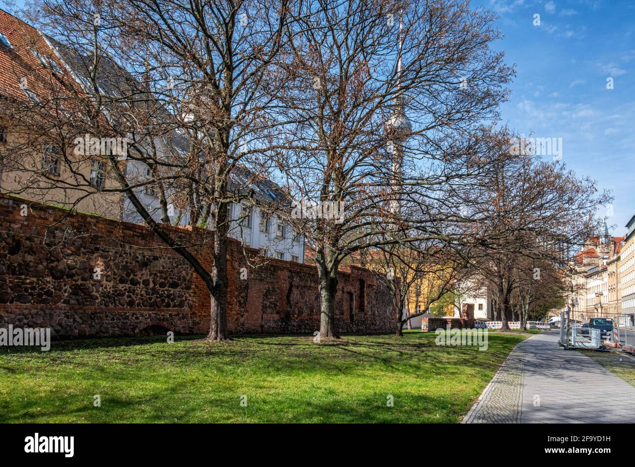 Mediaeval City wall ruin in Littenstraße.Mitte, Berlin,Germany ...