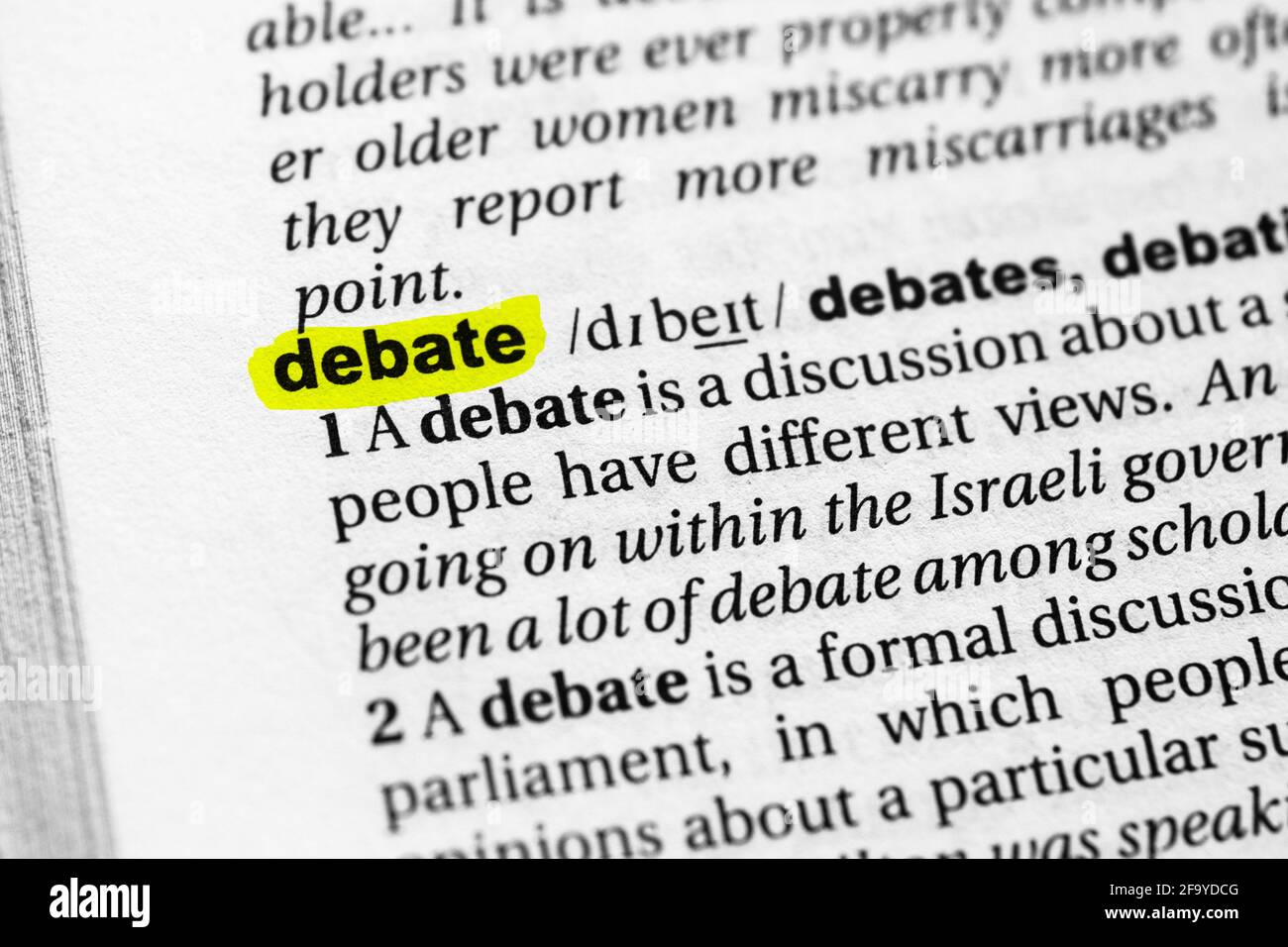 highlighted-word-debate-concept-and-meaning-stock-photo-alamy