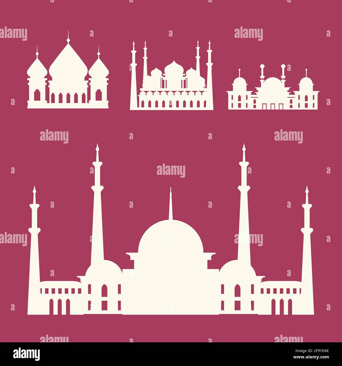 Muslim mosques silhouettes icon set Stock Vector Image & Art - Alamy