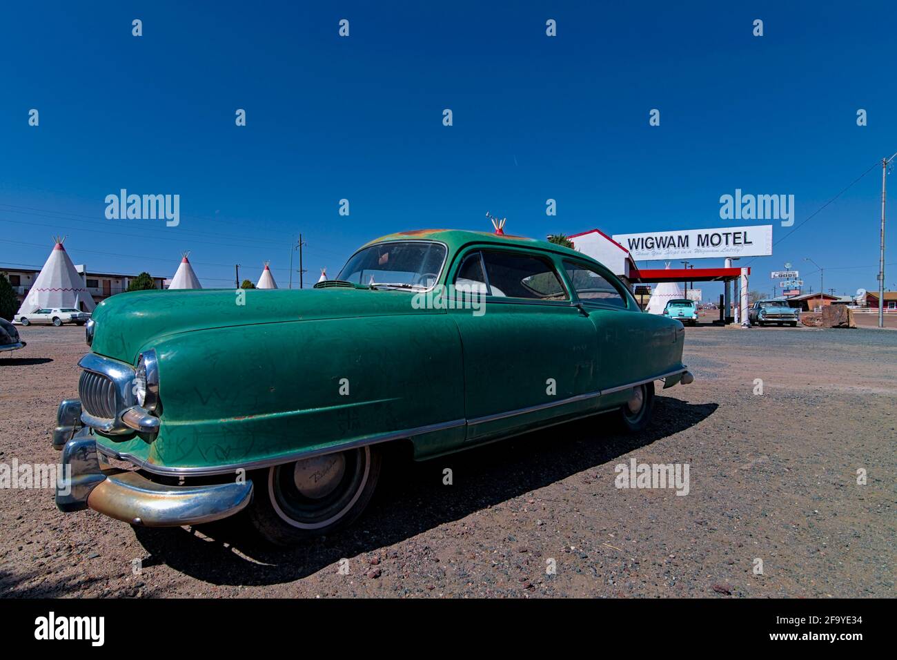 HOLBROOK, Arizona USA April 4, 2021 Wigwam hotel on Route 66 where