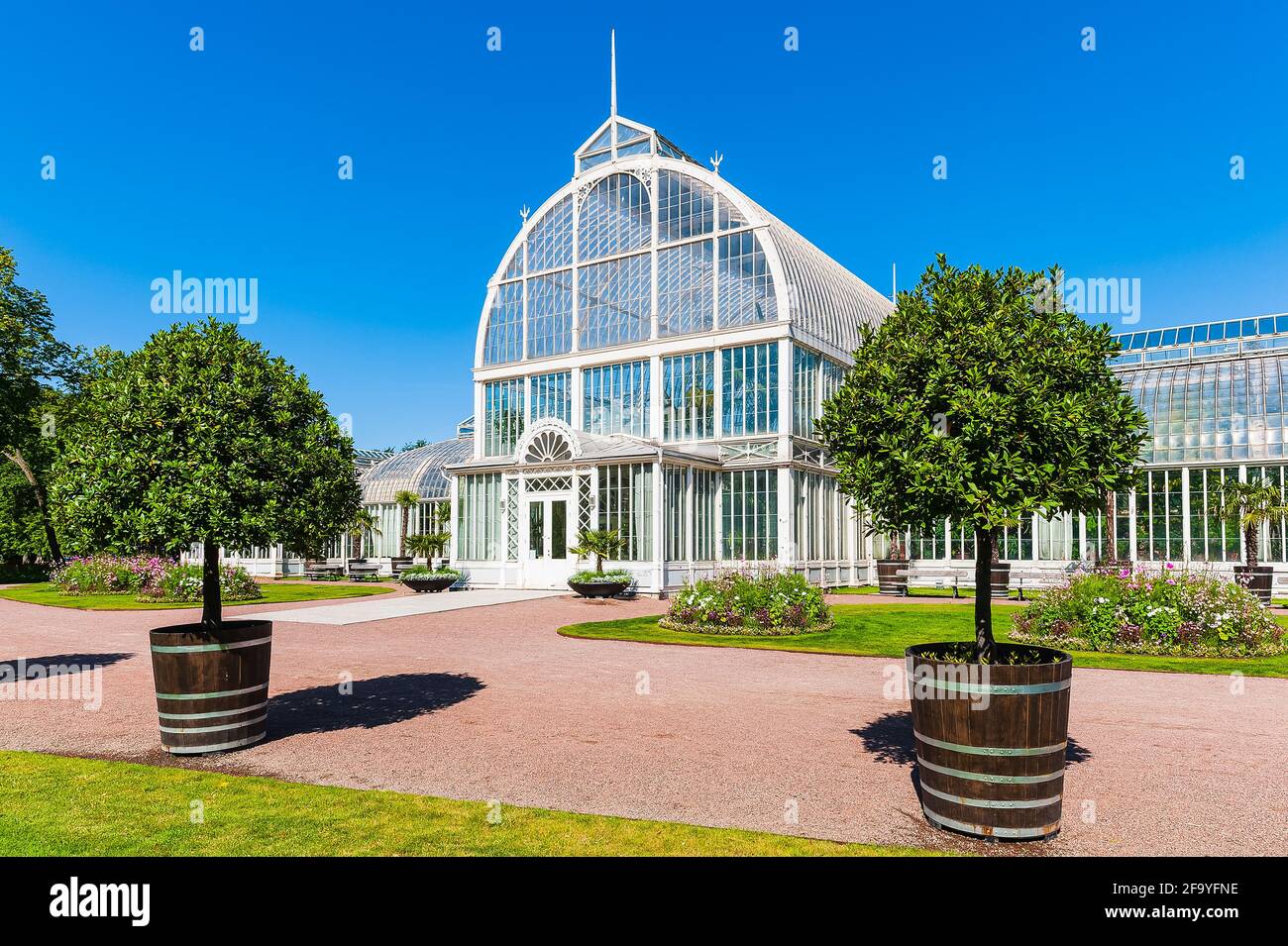 Facade of popular greenhouse, Sweden Stock Photo