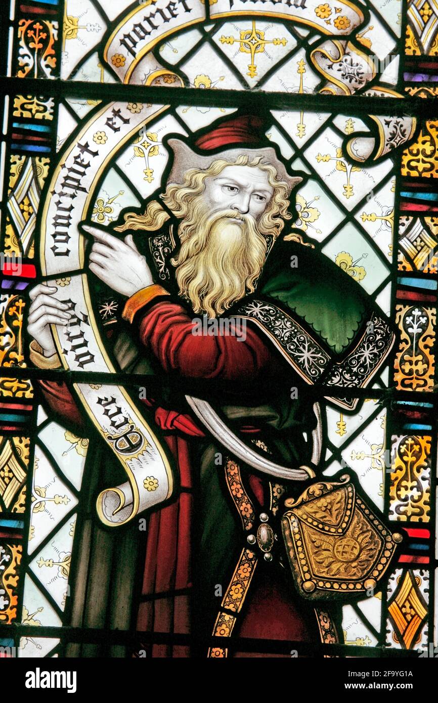 A stained glass window depicting Saint Matthew the Apostle by Herbert ...