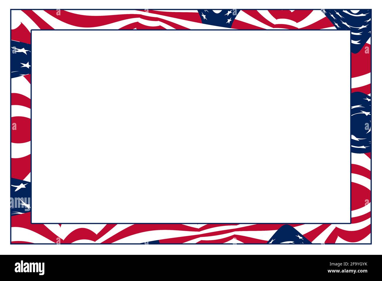 abstract curved shape american flag big border for presentation slide graphics Stock Photo