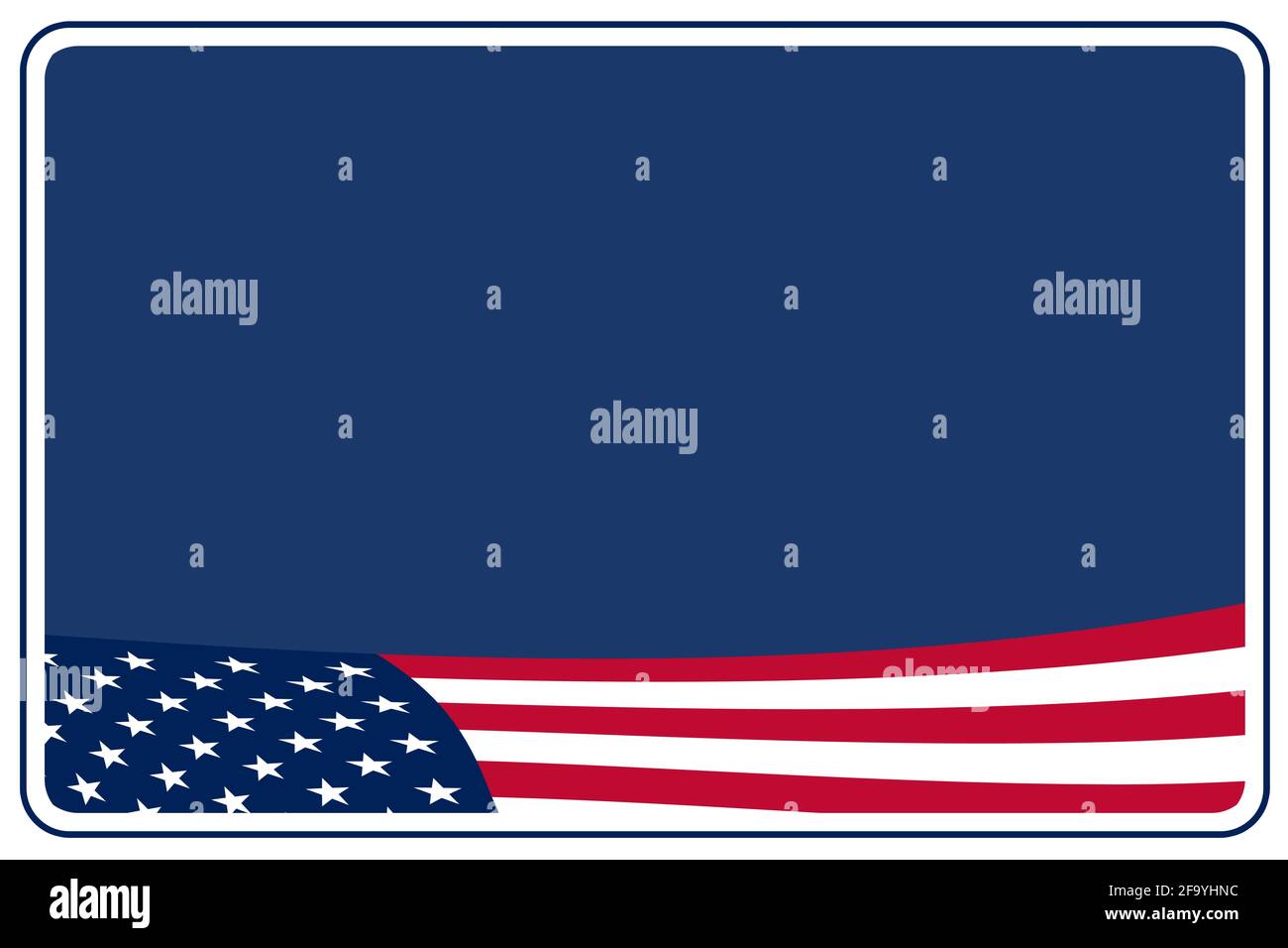 white border holiday american flag border illustration graphic presentation slide card Stock Photo