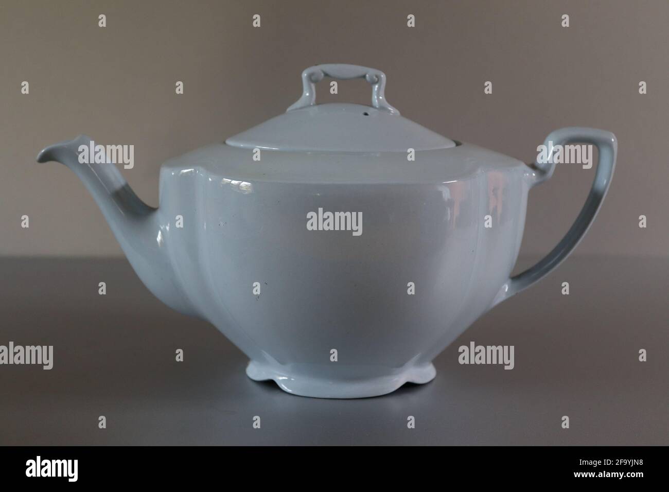 This soft tea pot comes with 'Greydown' very old brand name for ceramic products in England in past, this tea set bought in Sri Lanka in 1953. Stock Photo