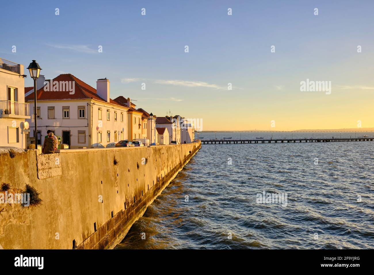 The traditional fishing village of Alcochete, spreading along the river