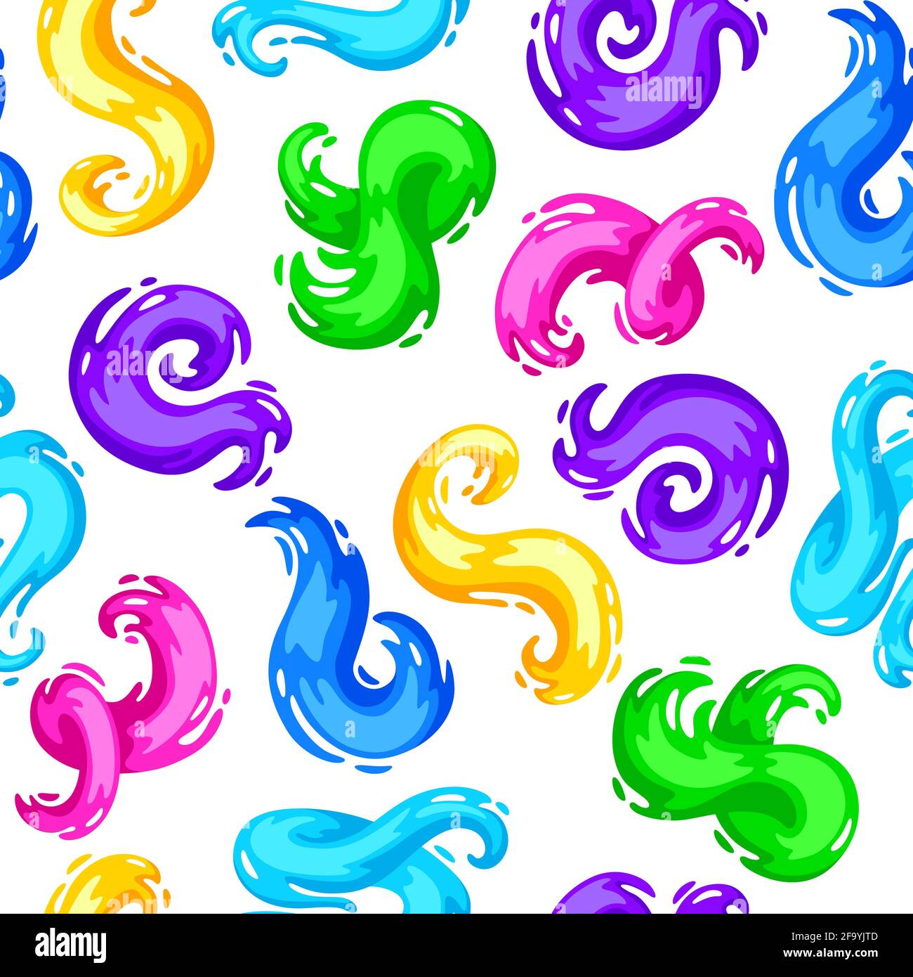Seamless pattern with colored swirls or paint blots. Stock Vector
