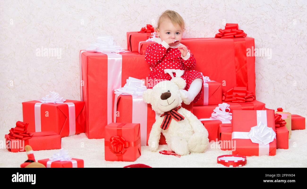 Gifts for child first christmas. Celebrate first christmas. Little baby
