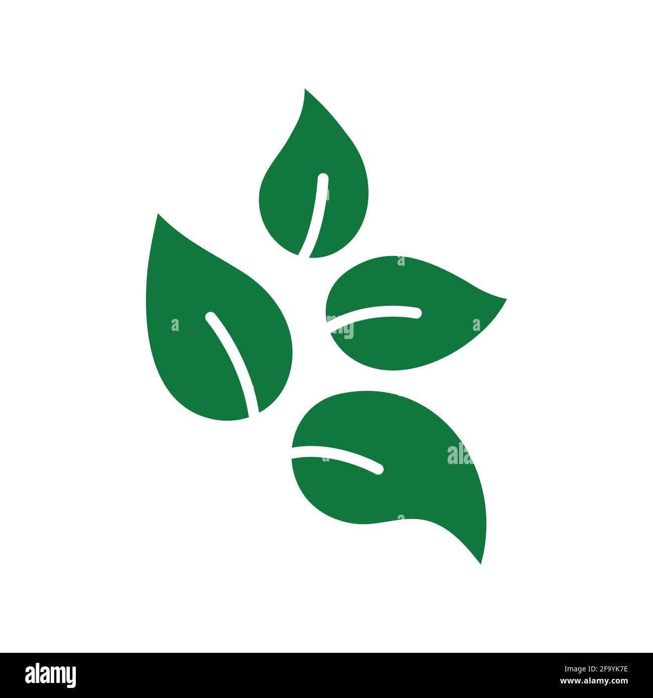 Eco leaves, logo, icon, template and design elements on white isolated ...