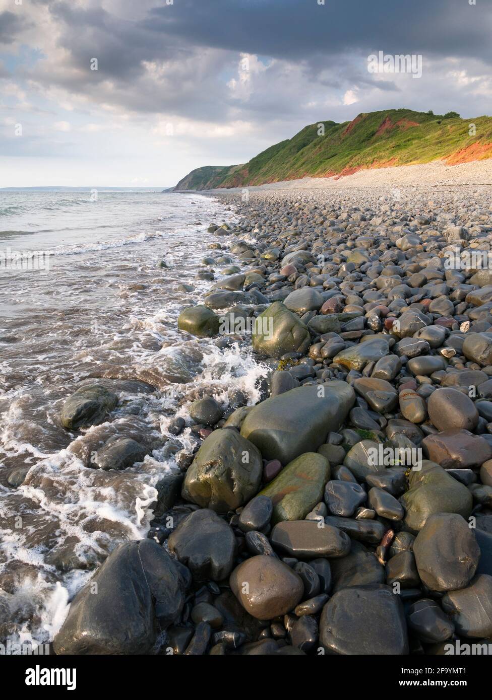 The beach and Babbacombe Cliff at Peppercombe on the North Devon coast, England. Stock Photo