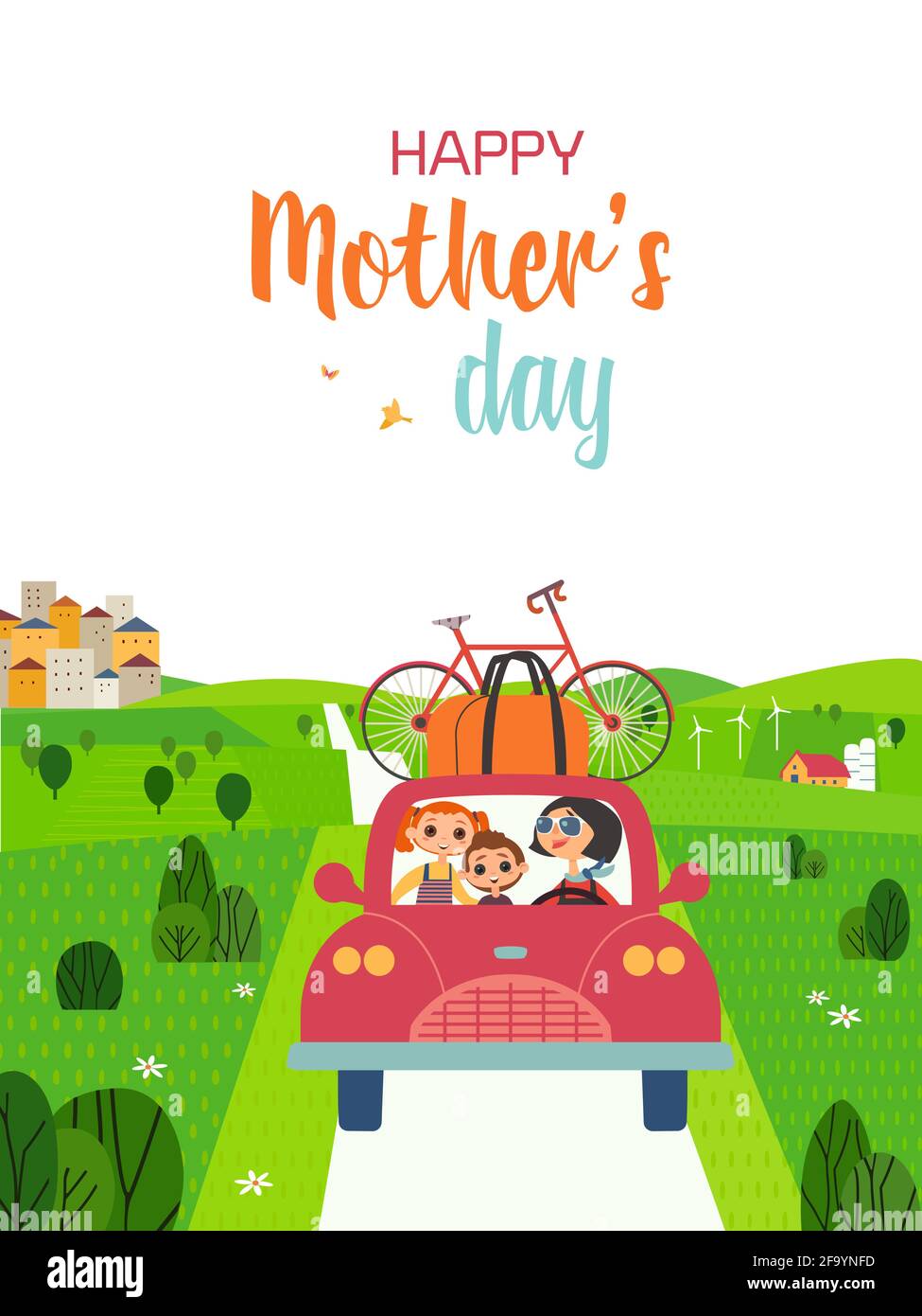 Happy Mothers day vector poster Stock Vector