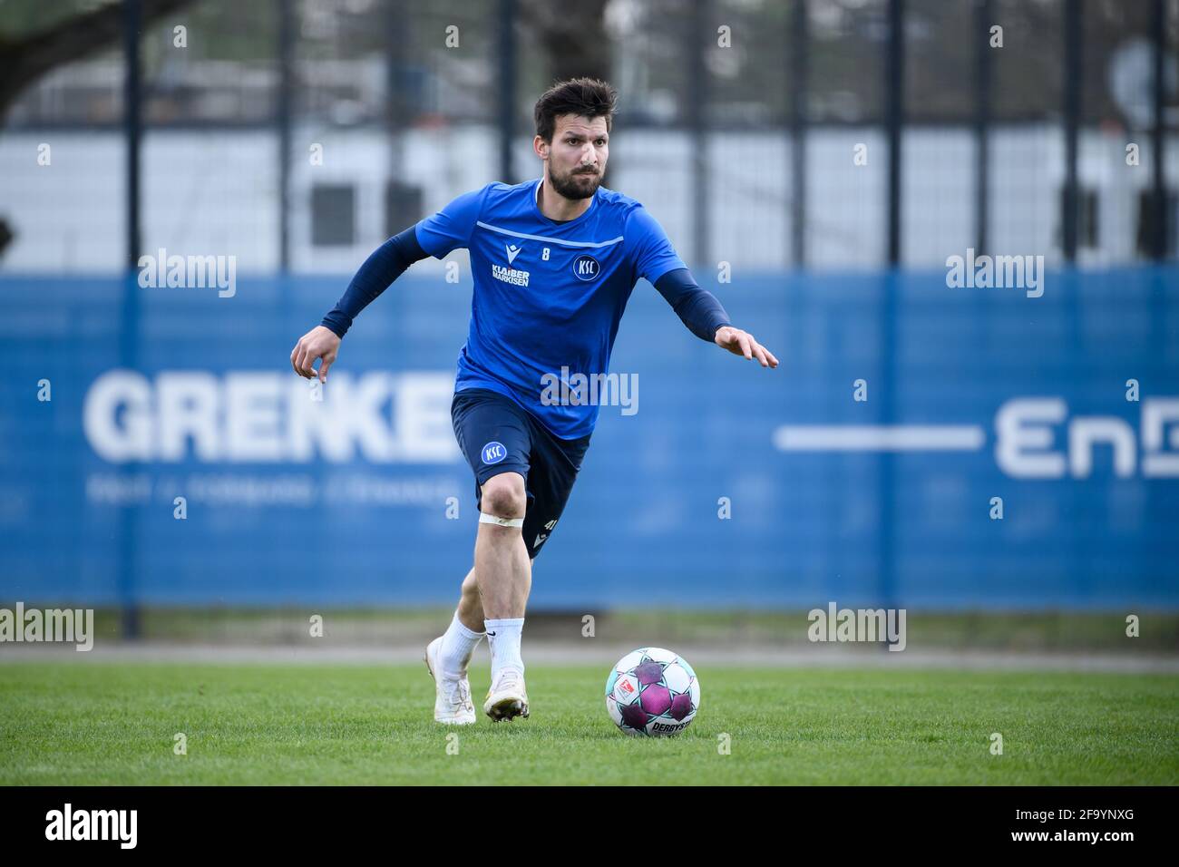 Karlsruhe, Deutschland. 21st Apr, 2021. Jerome Gondorf (KSC) single action, cut out. GES/Football/2. Bundesliga: Karlsruher SC - afterwithtags training, April 21, 2021 Football/Soccer: 2. Bundesliga: KSC Training, Karlsruhe, April 21, 2021 | usage worldwide Credit: dpa/Alamy Live News Stock Photo