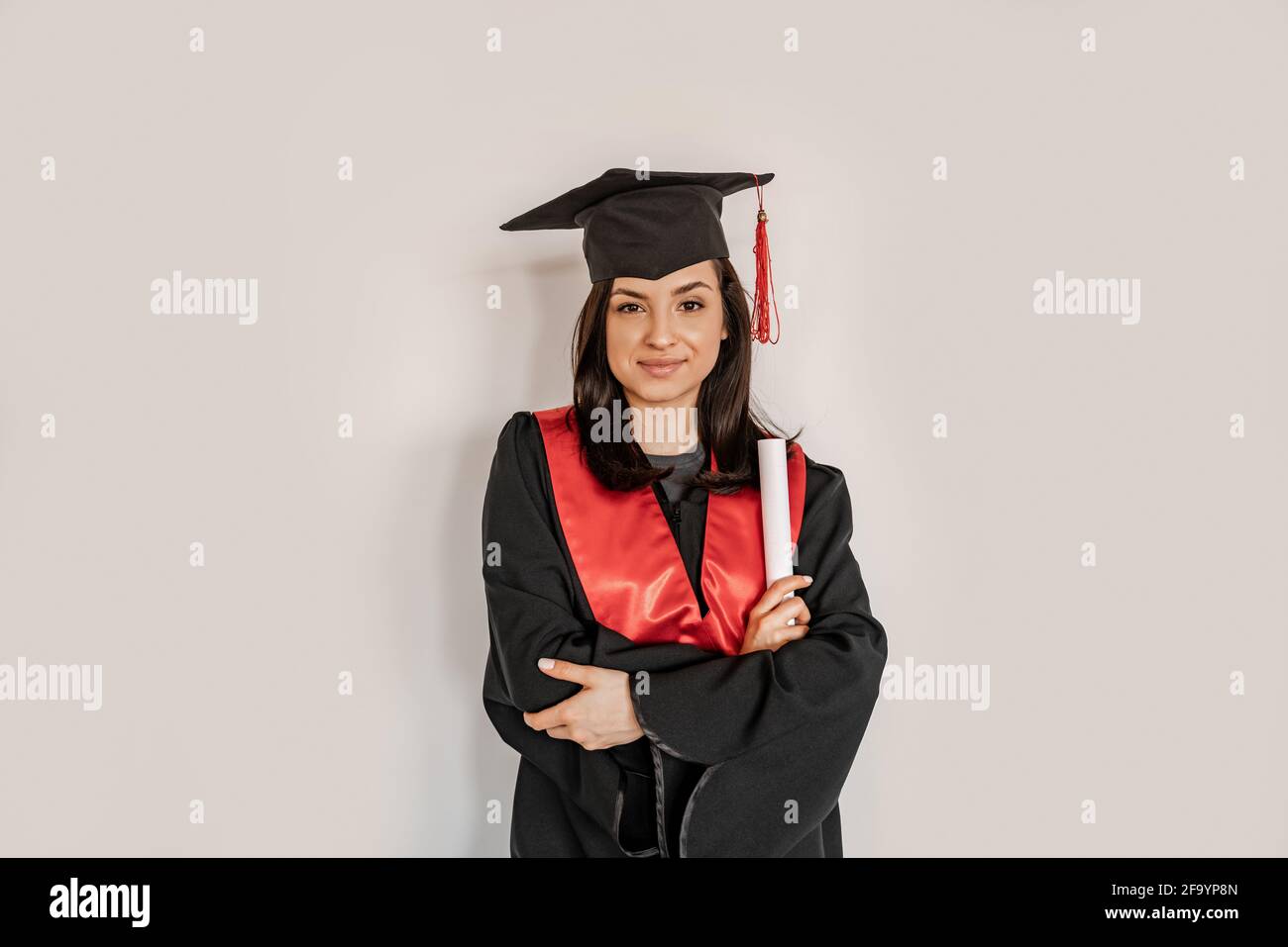happy student in graduation cap and 