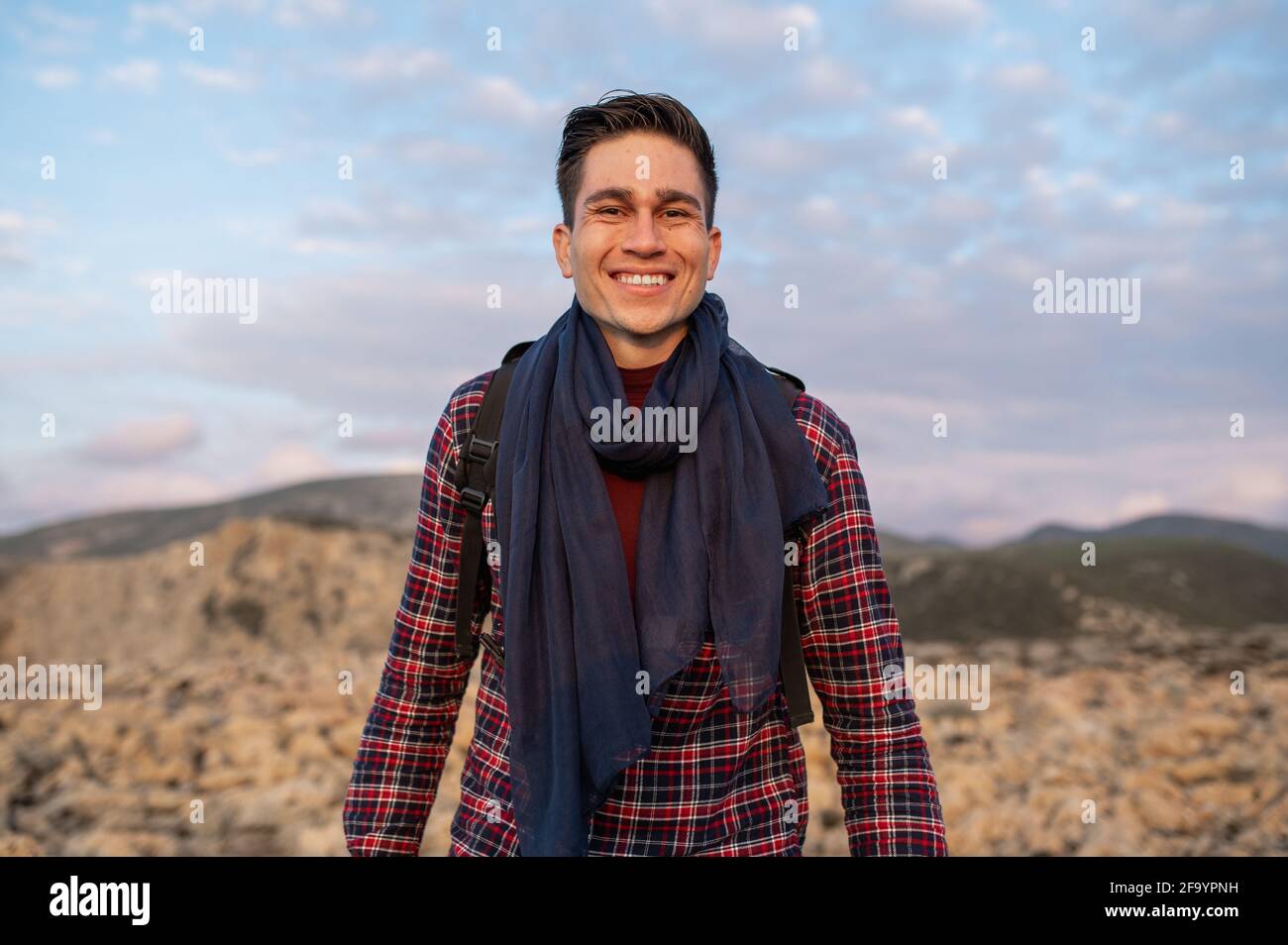 Closeup portrait young hiker hi-res stock photography and images - Alamy