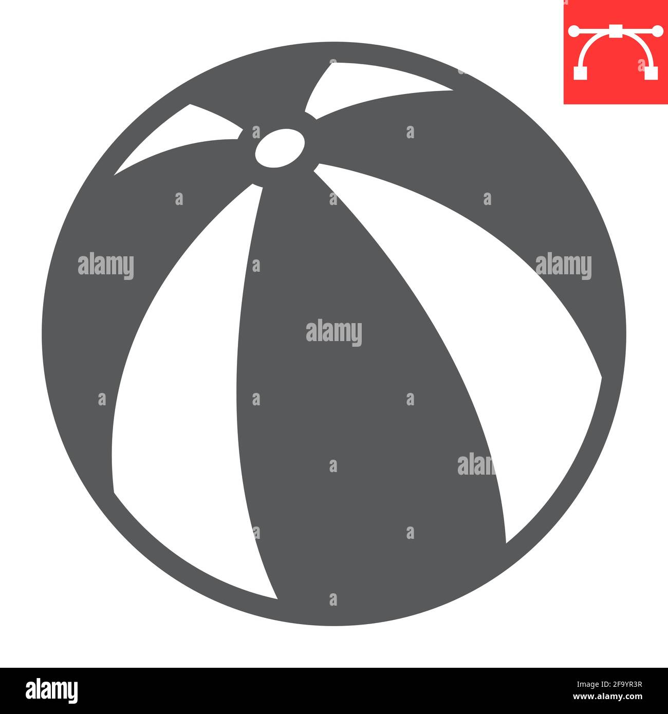 Beach ball glyph icon Stock Vector