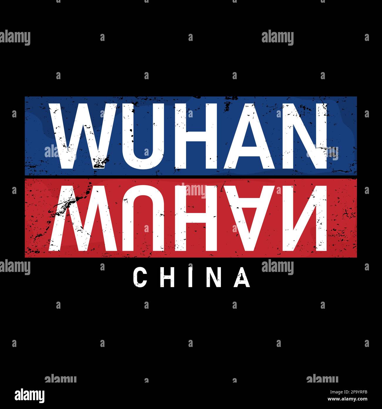 Wuhan stylish typography for t-shirt. poster t-shirt Stock Vector