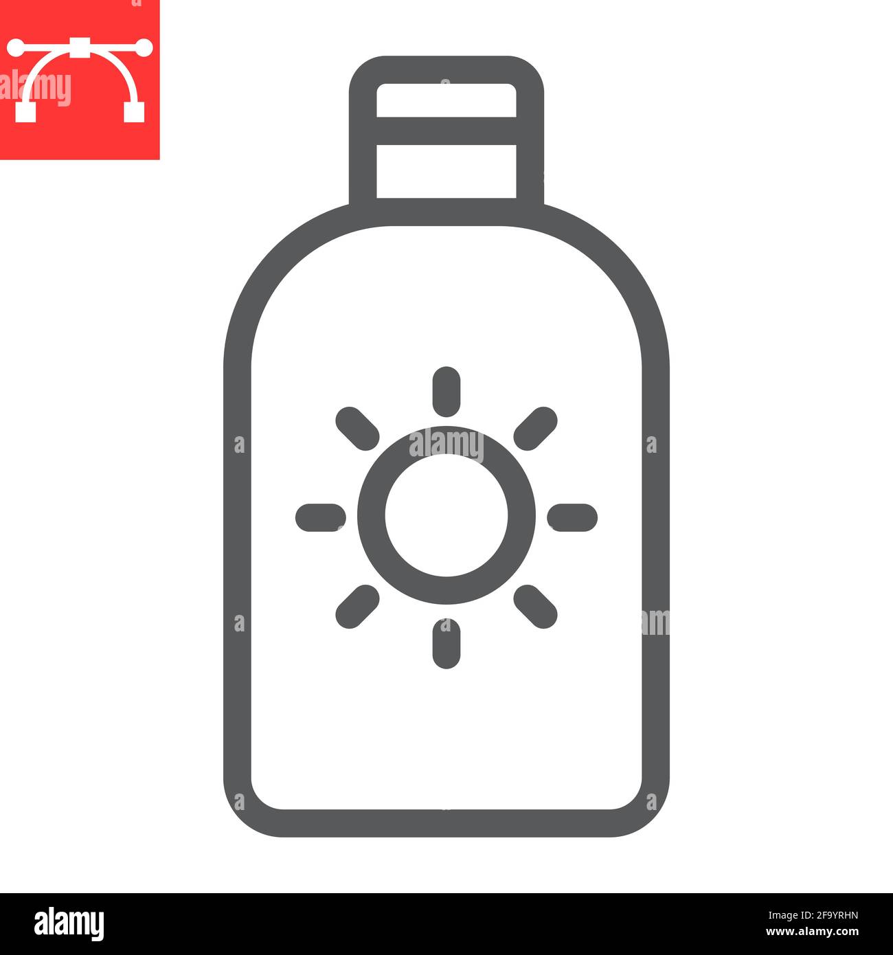 Sunscreen line icon Stock Vector