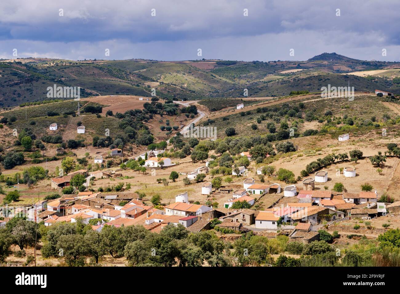 Uva, a tiny village near Vimioso that has the biggest concentration of dovecotes in Tras os montes. Portugal Stock Photo