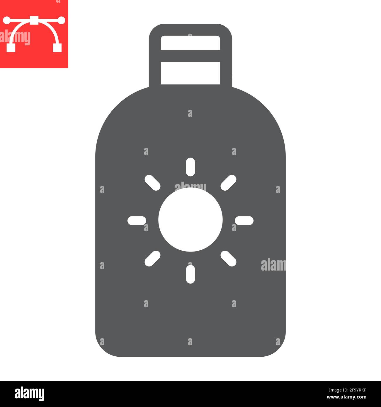 Sunscreen glyph icon Stock Vector