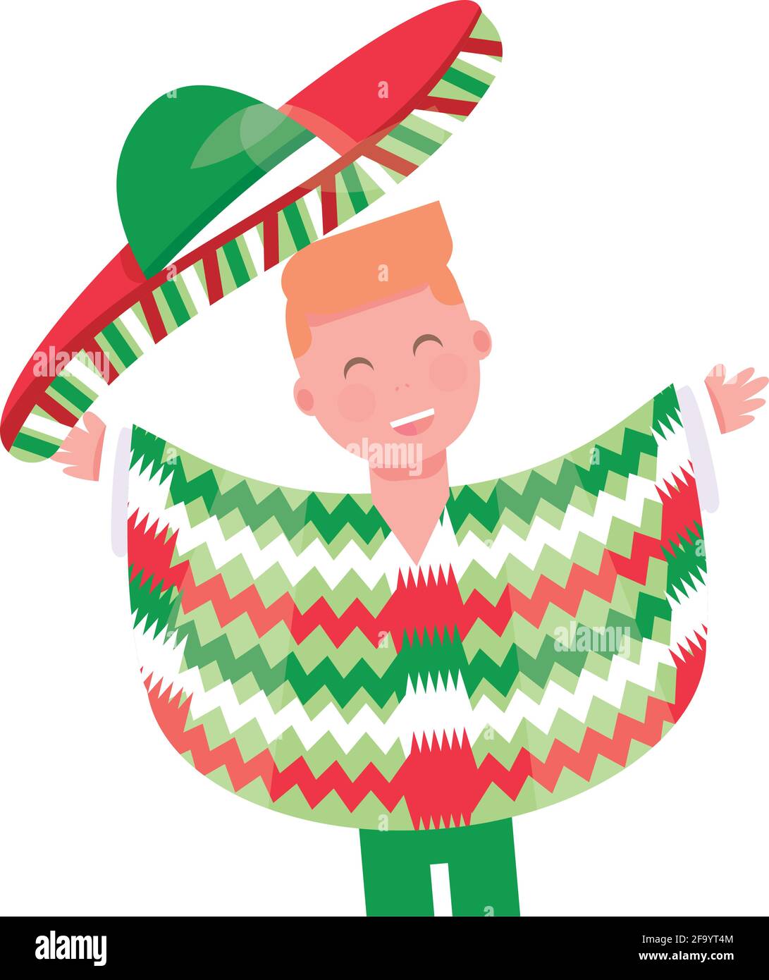 Mexican man with a poncho - Vector illustration Stock Vector Image ...
