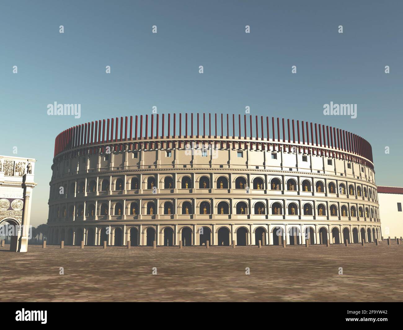 Colosseum of Rome in antiquity Stock Photo
