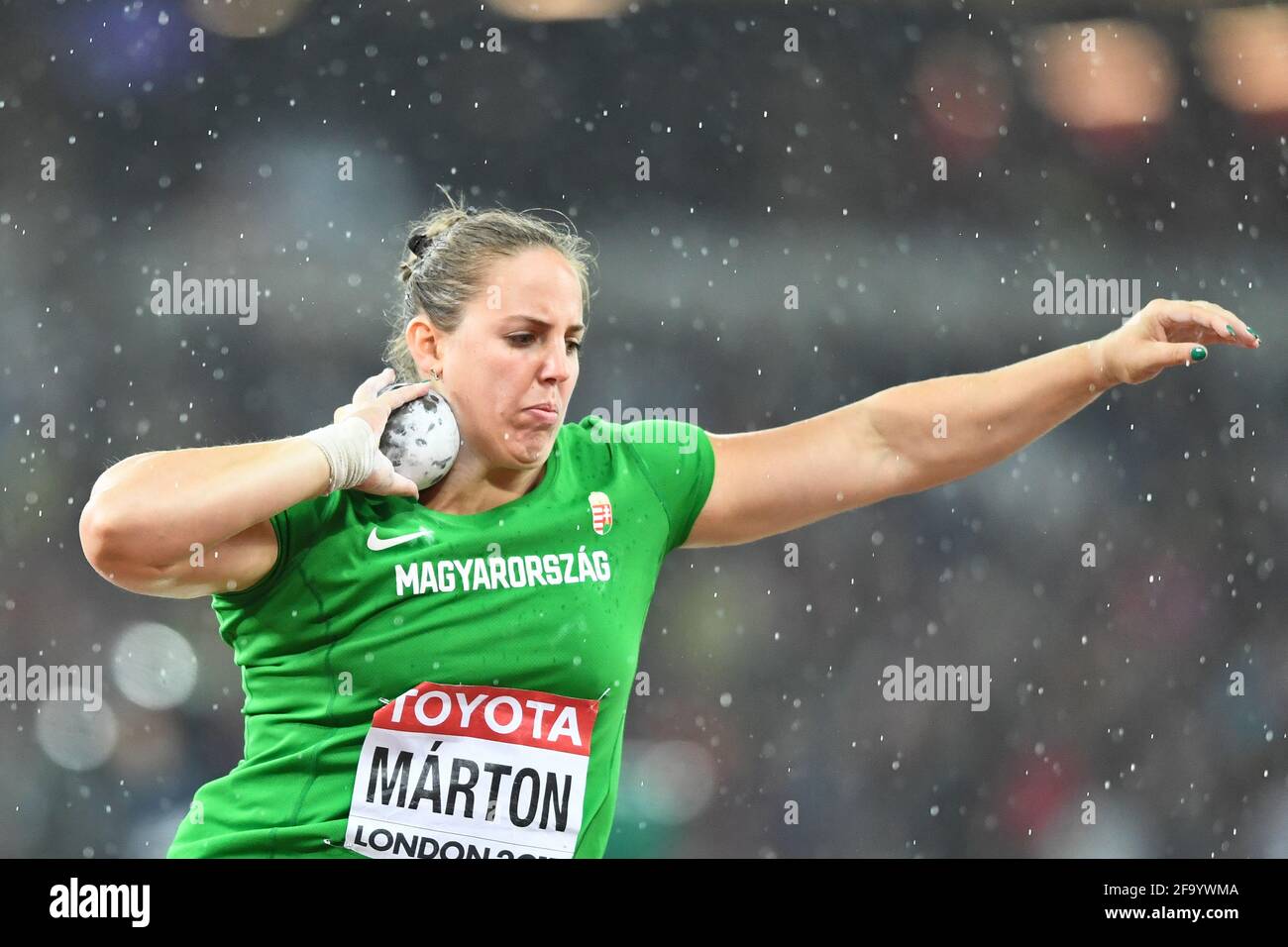 Anita Marton (Hungary). Shot Put women, Silver Medal. IAAF World Championships, London 2017 Stock Photo