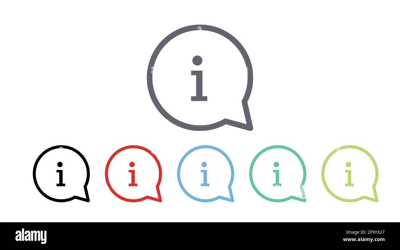Info Icon Set. Vector isolated illustrations. Information icon or sign set Stock Vector