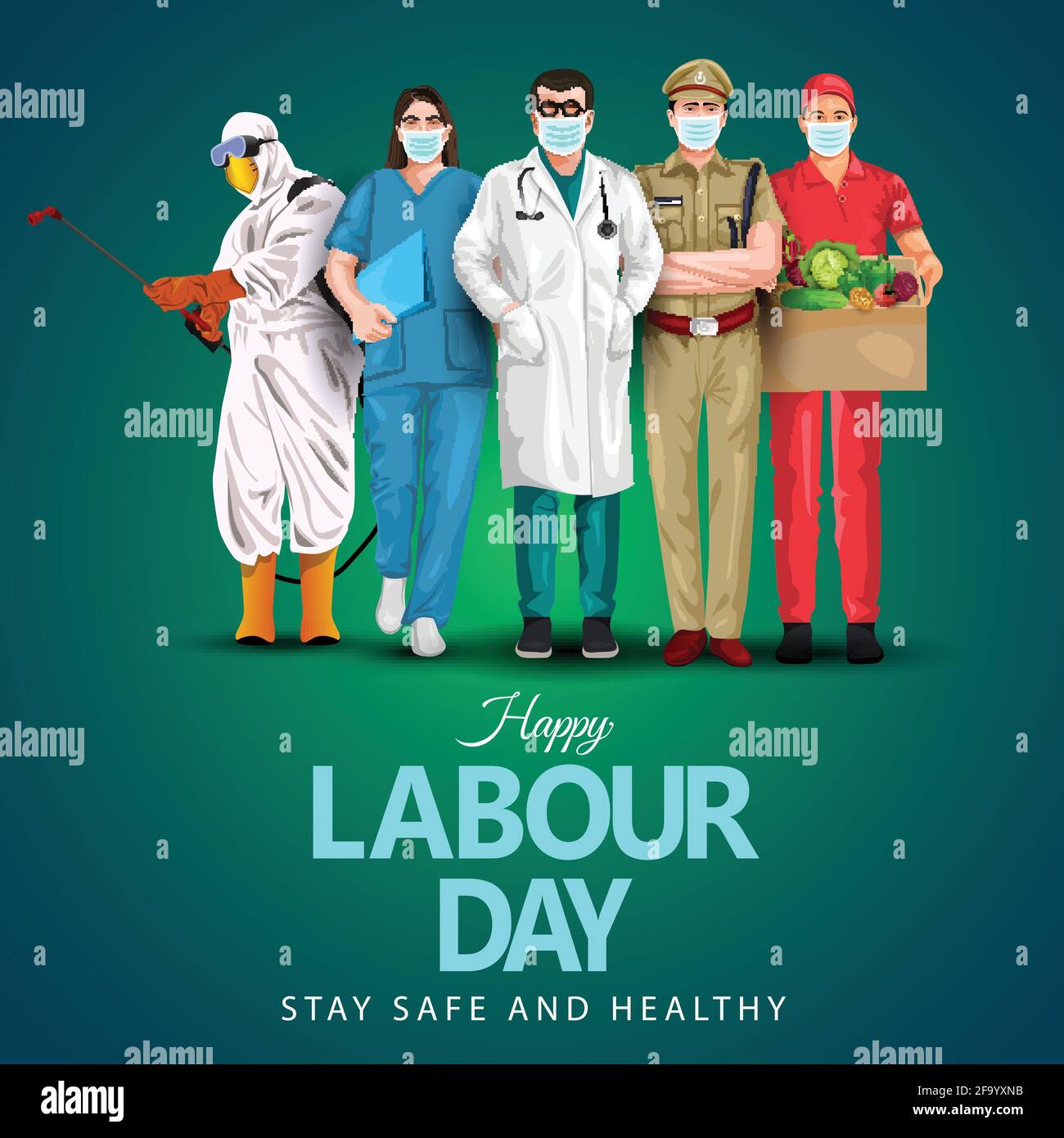 A Group Of People Of Different Professions. Doctor,business man, worker. Set of occupations. Labour Day On 1 May. coronavirus, covid-19 concept. vecto Stock Vector