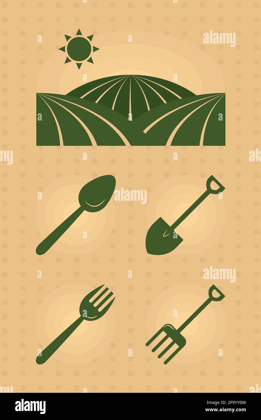 farm fields and tools set Stock Vector Image & Art - Alamy