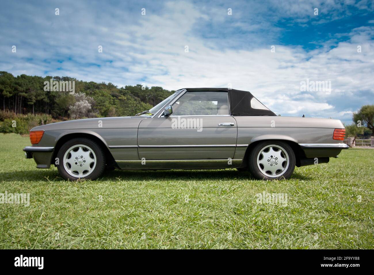 Santander, Spain - September 29, 2013: Car show. The Mercedes r107 ...