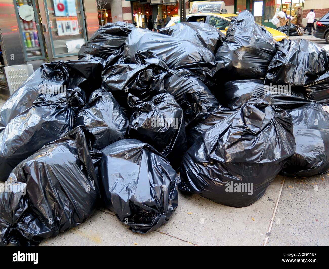 Garbage Bags, New York City Stock Photo