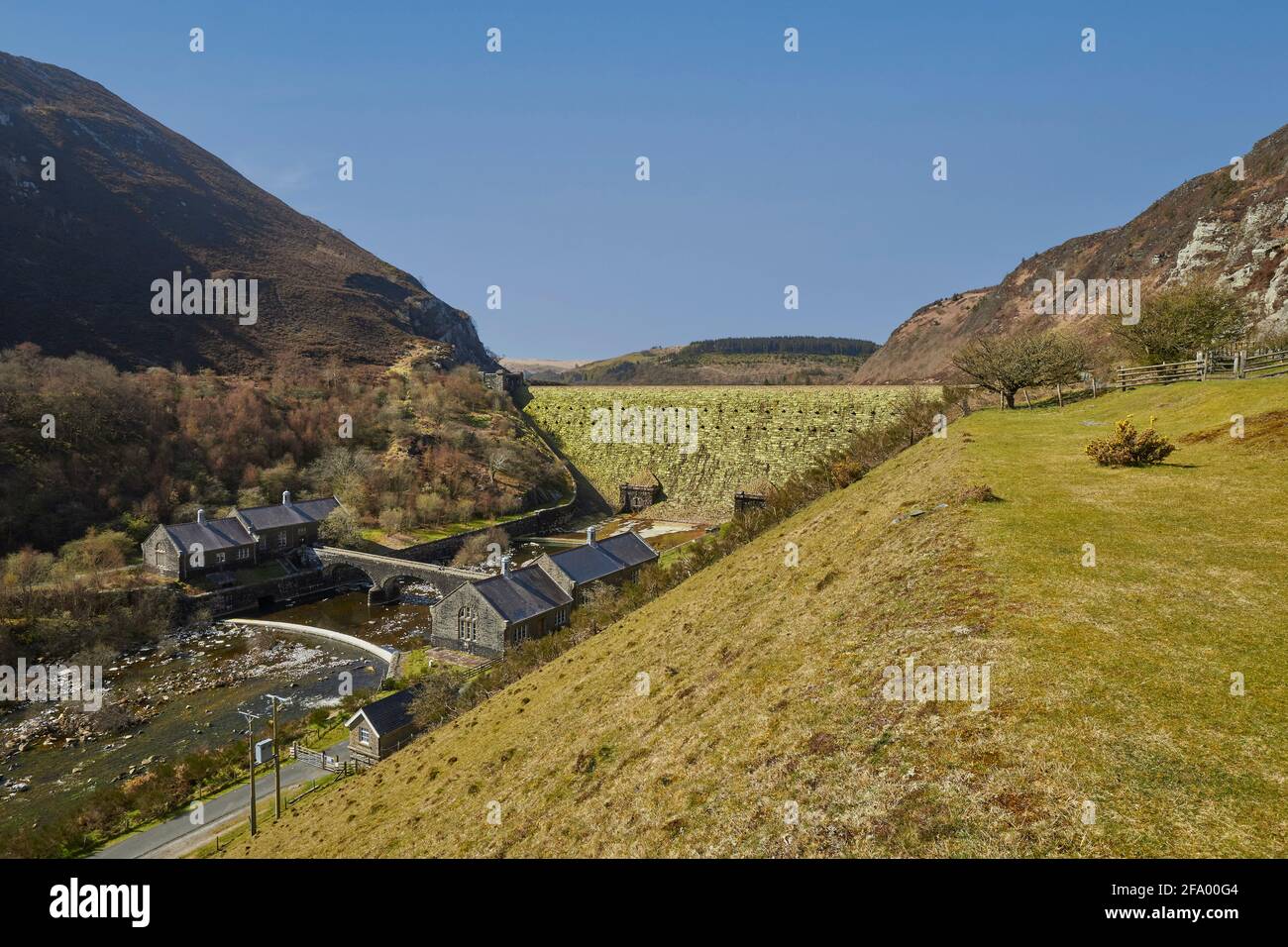 Caban Coch Dam Elan Valley Powys Wales UK Stock Photo