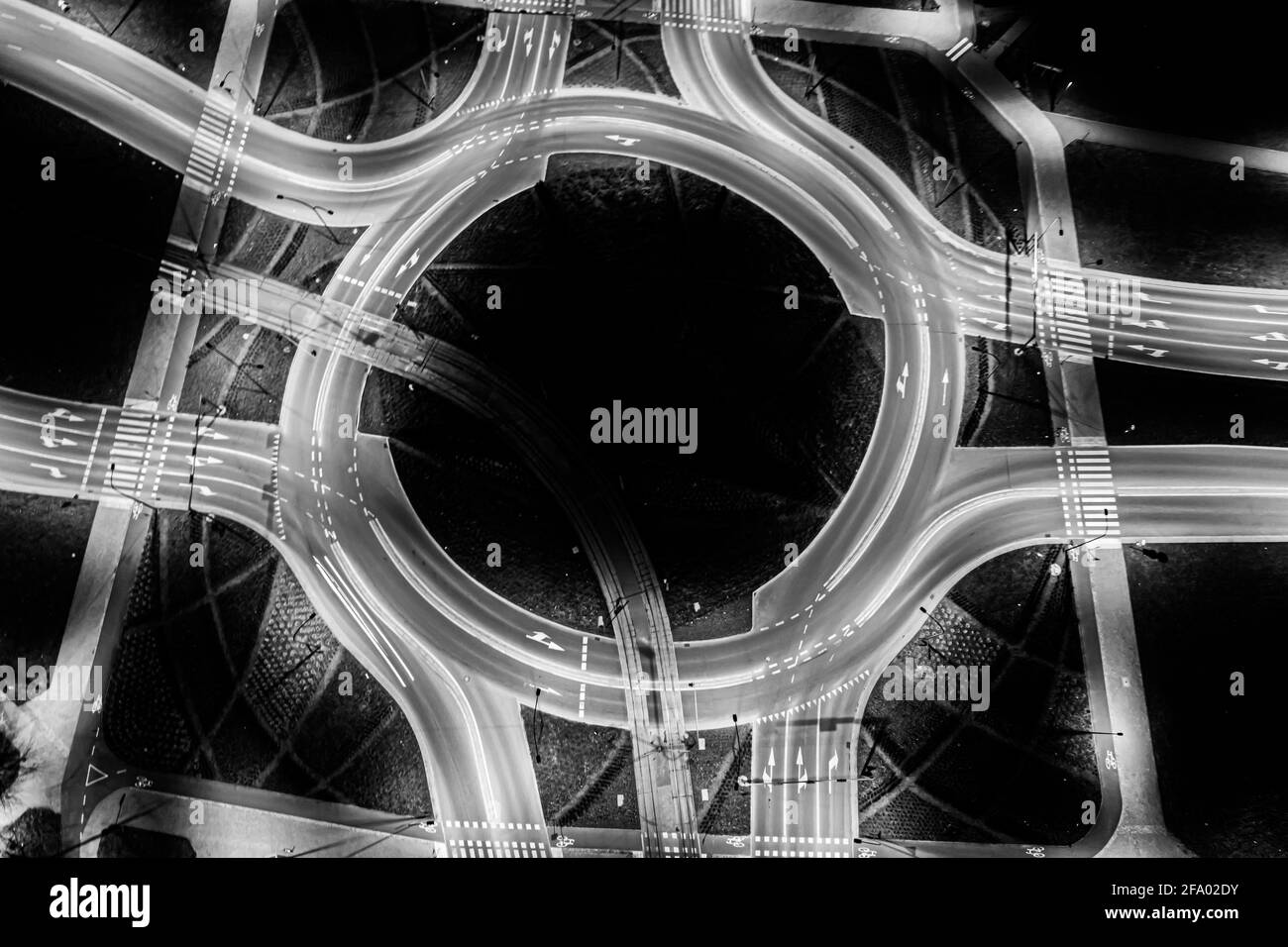 Arial top view of Modern transportation with Expressway, Road and