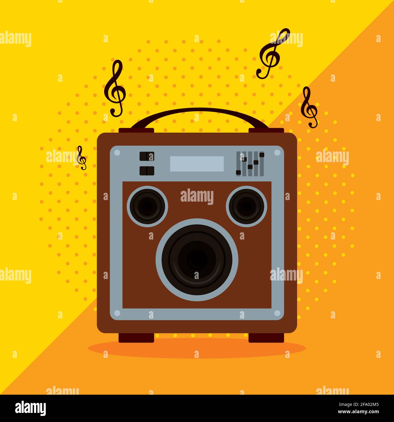 amplifier box with musical symbols Stock Vector Image & Art Alamy