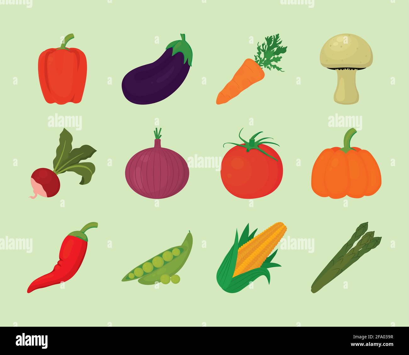 icon set of healthy vegetables Stock Vector Image & Art - Alamy