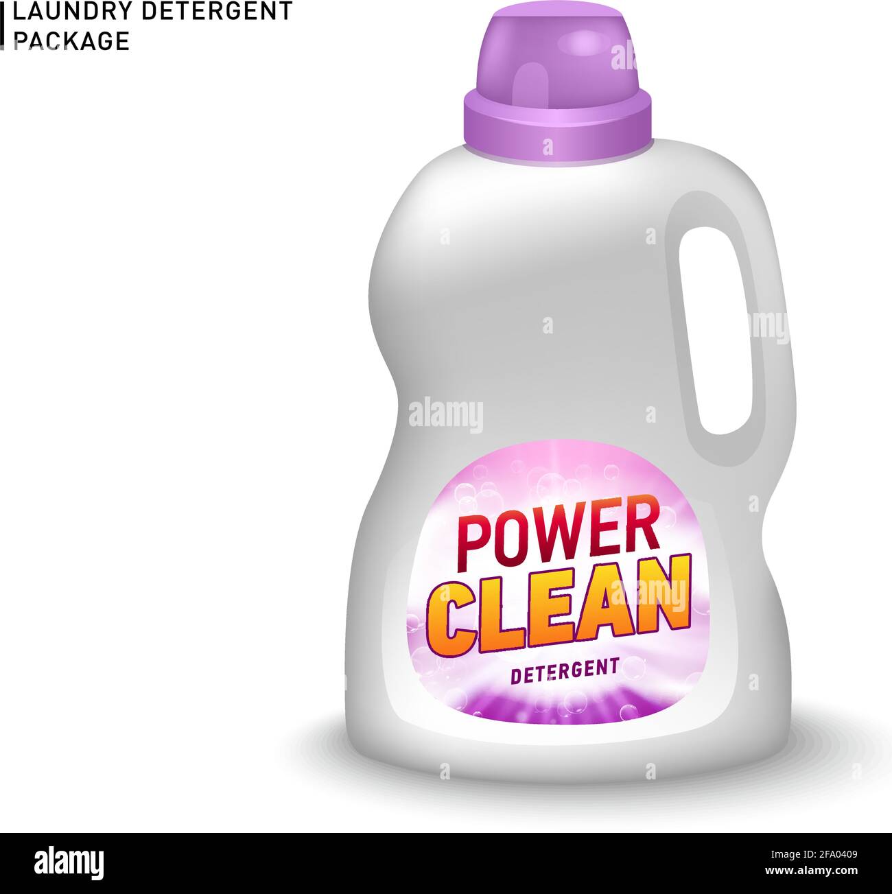 Realistic mock up of container for liquid detergent with designed