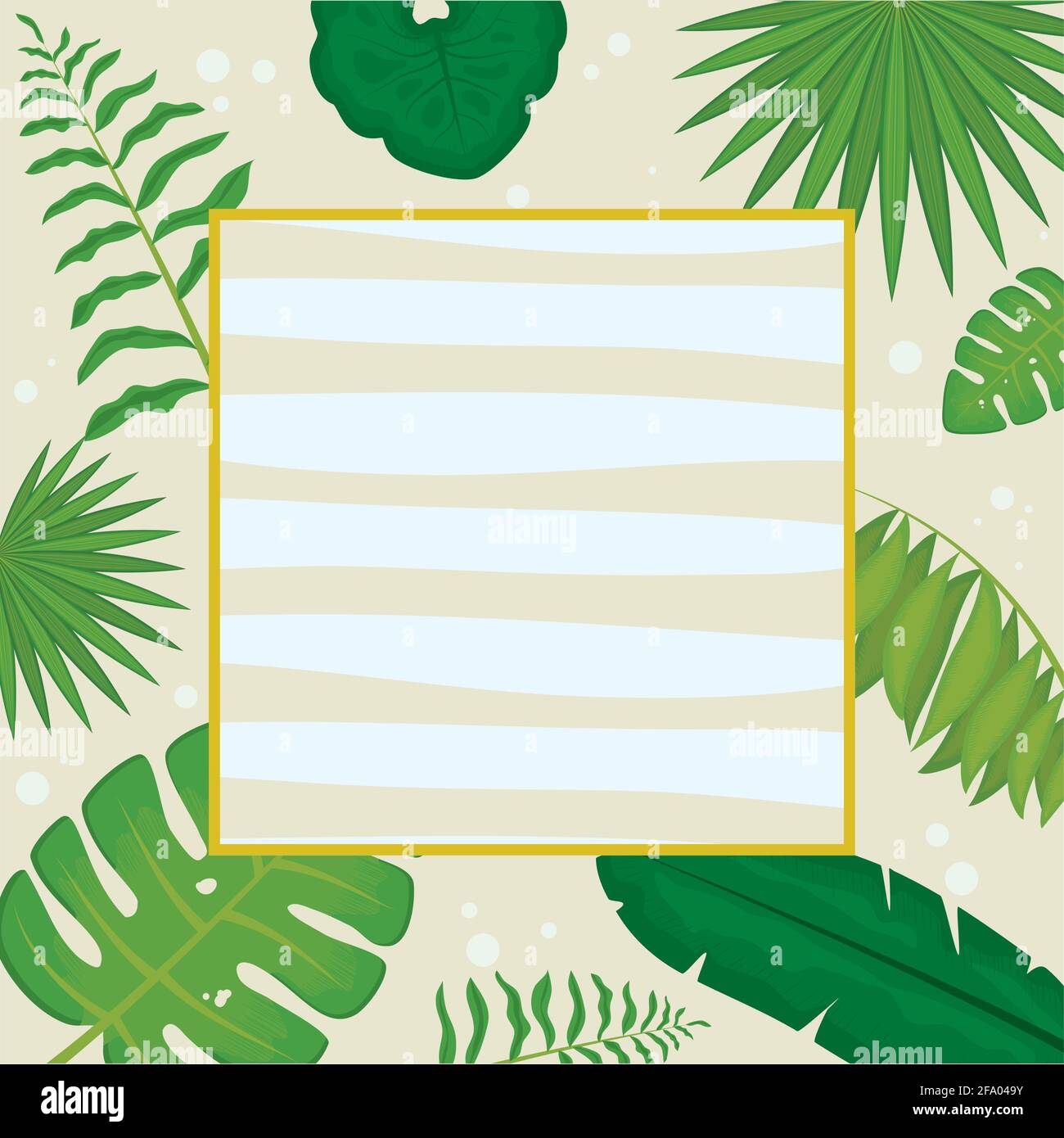 tropical leaves illustration with frame Stock Vector Image & Art - Alamy