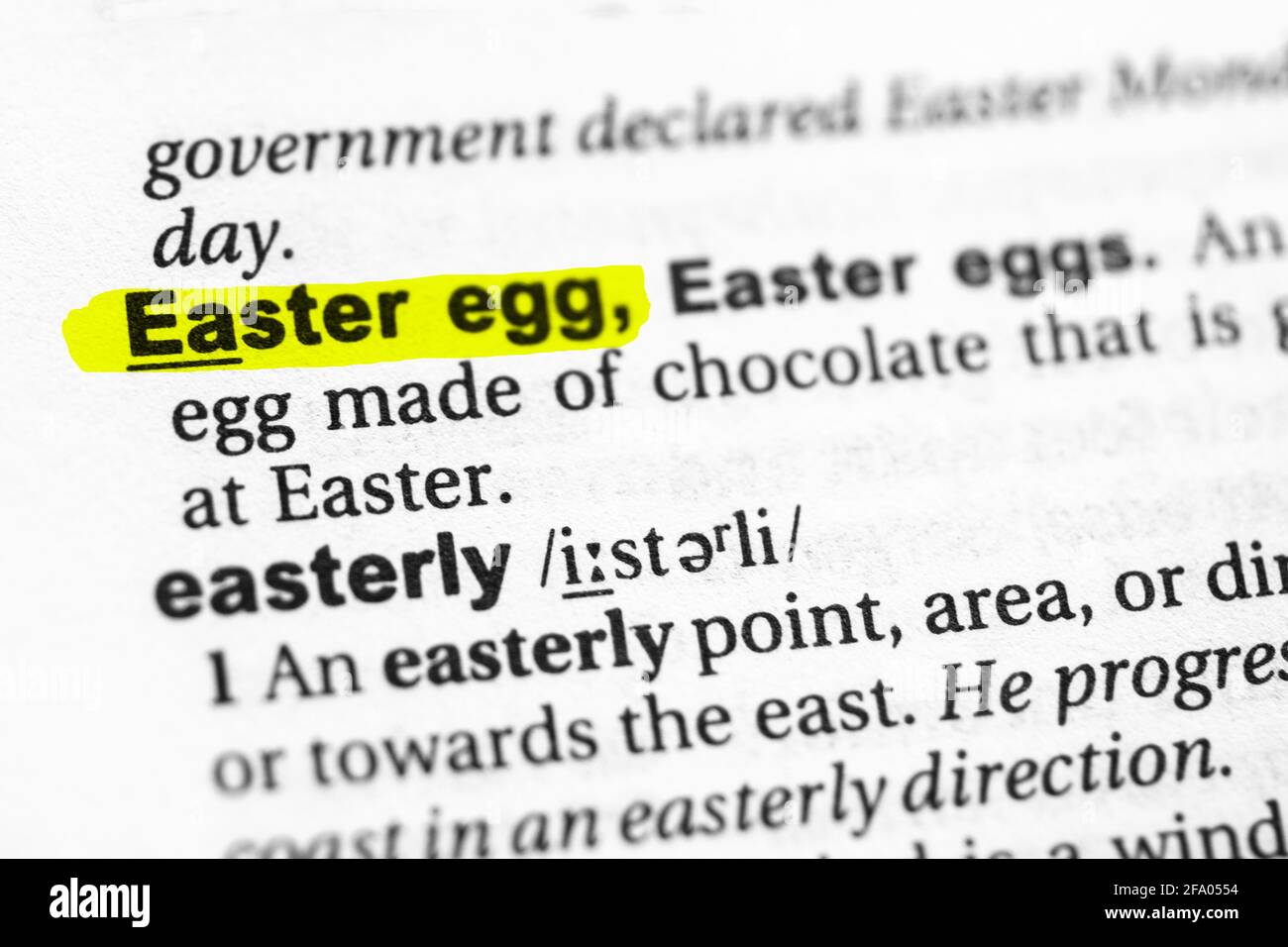 Highlighted word easter egg concept and meaning Stock Photo Alamy